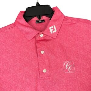 Footjoy FJ Athletic Fit Golf Polo Shirt Men M Performance Coosaw Creek Club